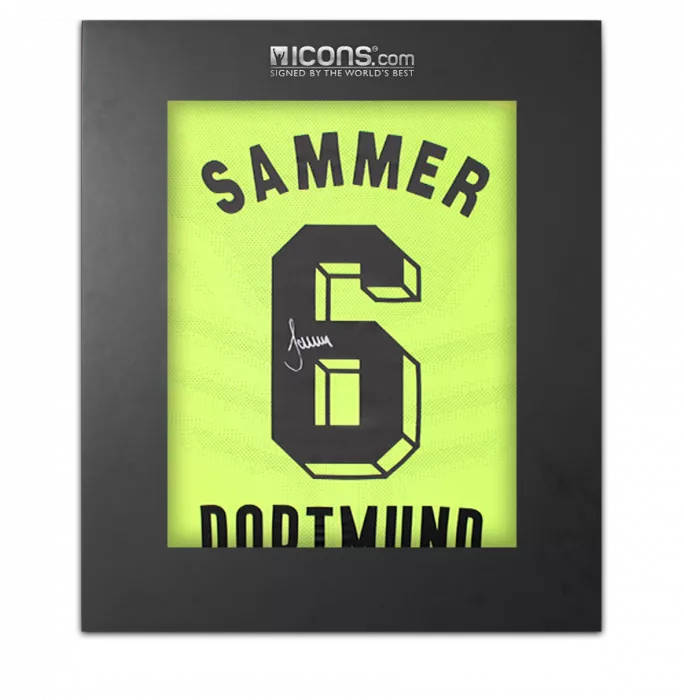 Matthias Sammer Back Signed Borussia Dortmund 2021-22 Home Shirt with Fan Style Number In Deluxe Packaging