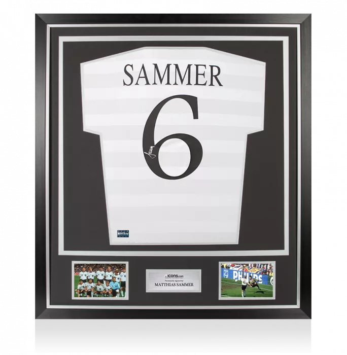 Matthias Sammer Back Signed Germany Retro Home Shirt In Classic Frame