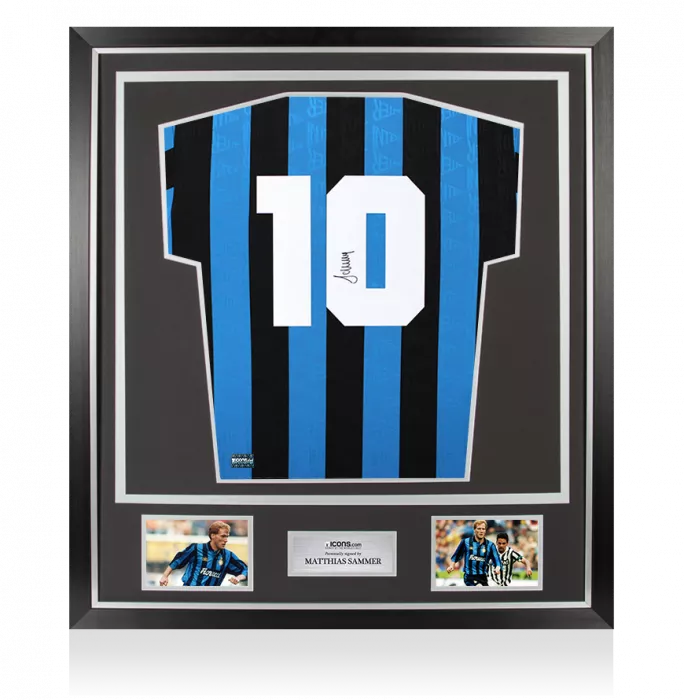 Matthias Sammer Back Signed Internazionale 1992-93 Home Shirt In Classic Frame