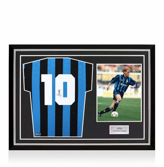 Matthias Sammer Back Signed Internazionale 1992-93 Home Shirt In Hero Frame: Option 1