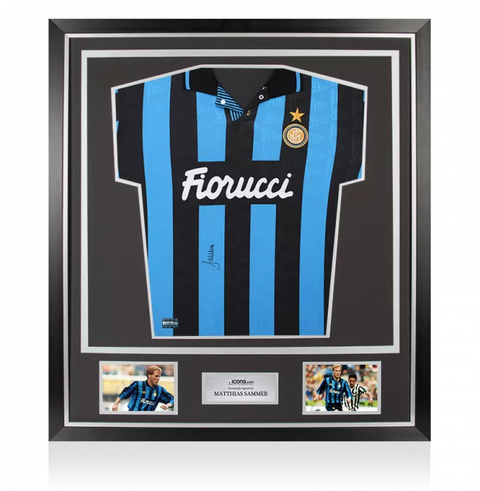 Matthias Sammer Front Signed Internazionale 1992-93 Home Shirt In Classic Frame
