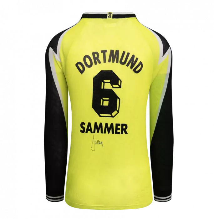 Matthias Sammer Official Ballon D'Or™ Back Signed And Hero Framed Borussia Dortmund 1995-96 Home Shirt