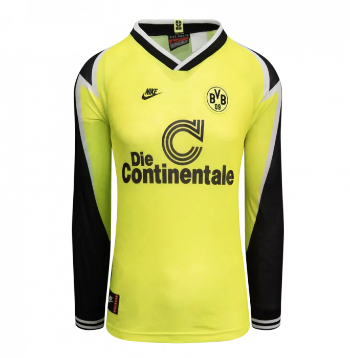 Matthias Sammer Official Ballon D'Or™ Back Signed And Hero Framed Borussia Dortmund 1995-96 Home Shirt