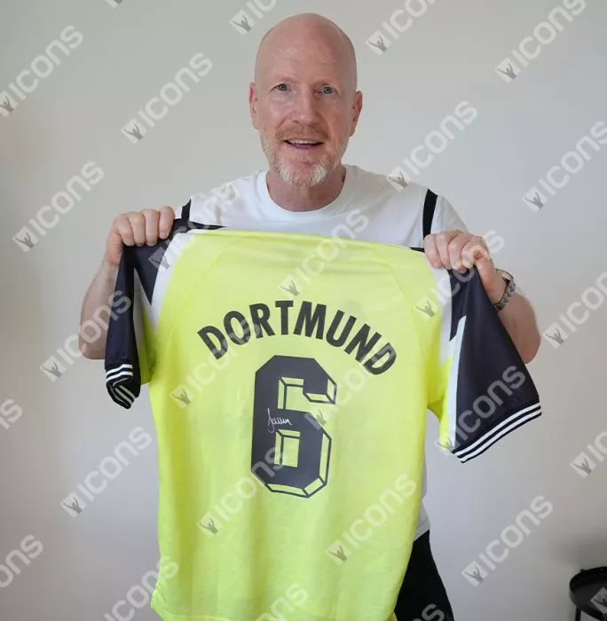 Matthias Sammer Official UEFA Champions League Back Signed And Hero Framed Borussia Dortmund 1995-96 Home Shirt