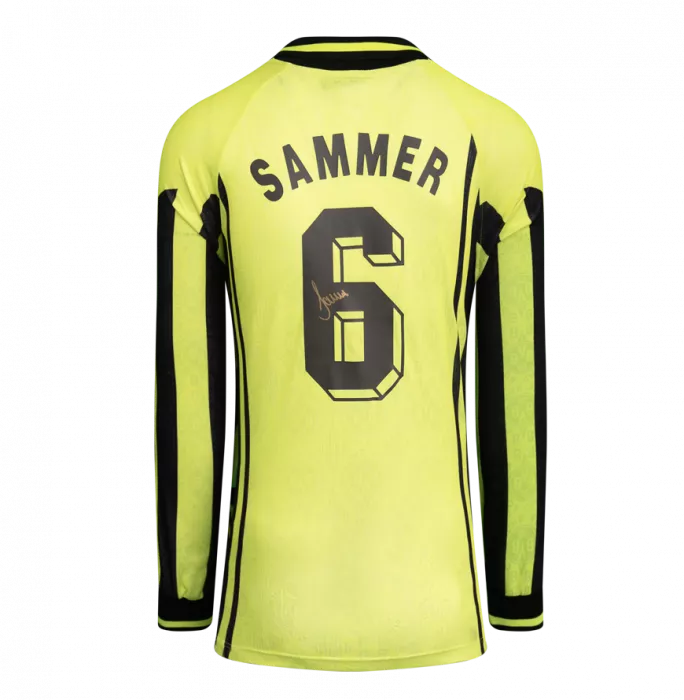 Matthias Sammer Official UEFA Champions League Back Signed And Framed Borussia Dortmund 1996-97 Home Shirt