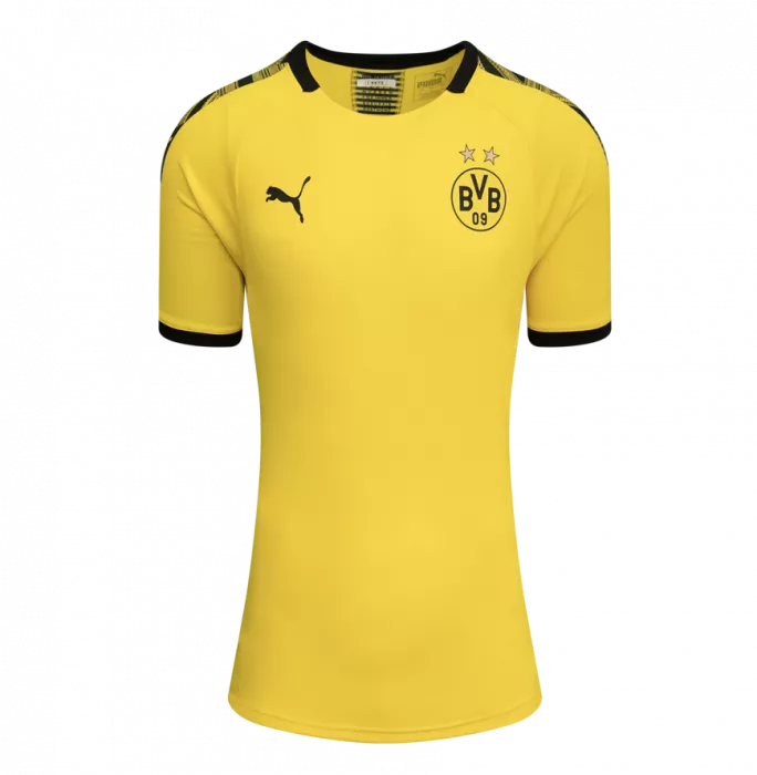 Matthias Sammer Official UEFA Champions League Back Signed And Framed Borussia Dortmund 2019-20 Home Shirt With Fan Style Number