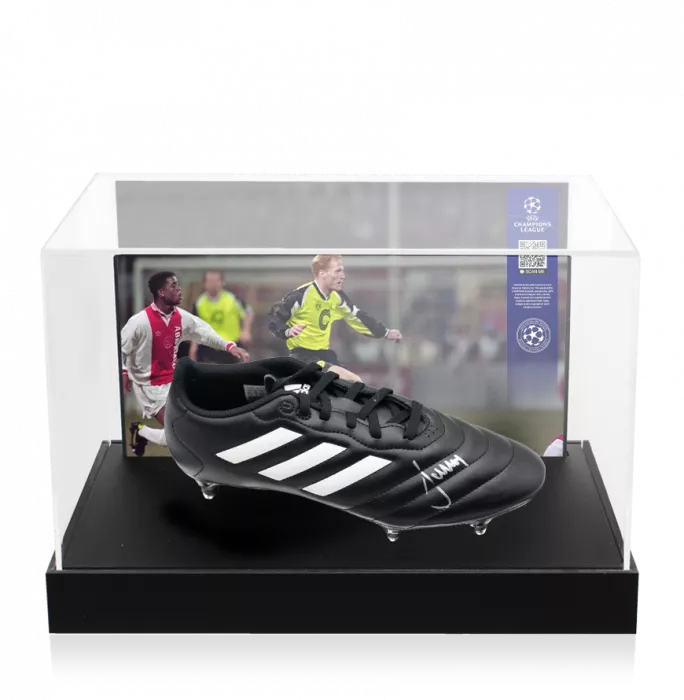 Matthias Sammer Official UEFA Champions League Signed Adidas Boot In Photo Acylic Case: Option 1