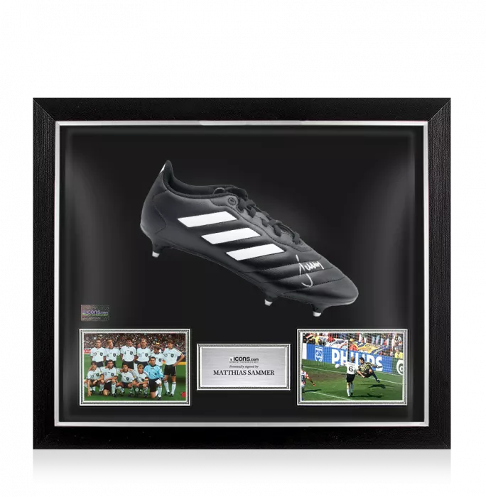Matthias Sammer Signed Adidas Boot In Bubble Frame: Option 1