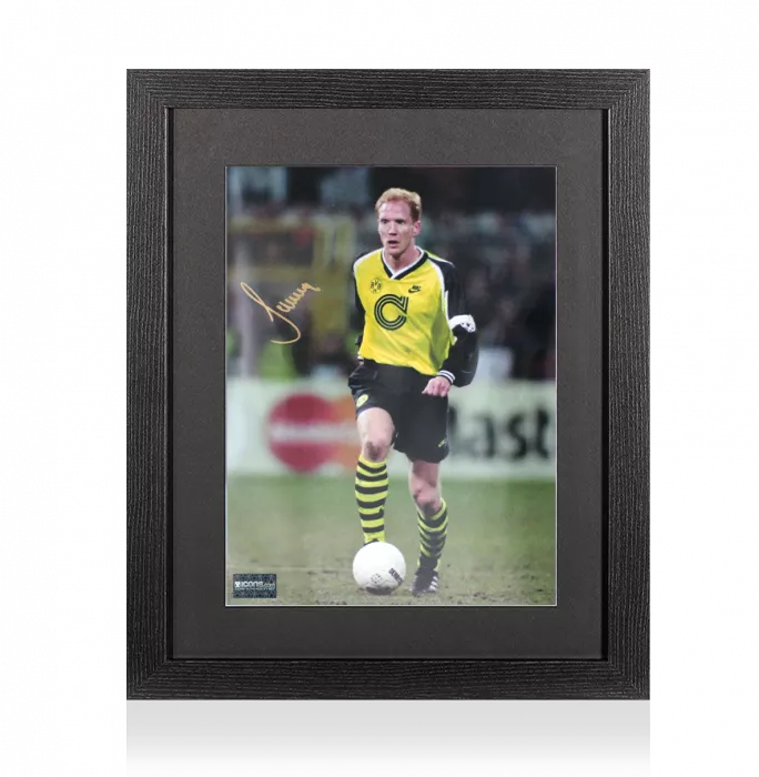 Matthias Sammer Signed Borussia Dortmund Photo In Black Wooden Frame