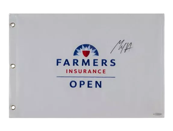 Max Homa Signed Farmers Insurance Open Pin Flag