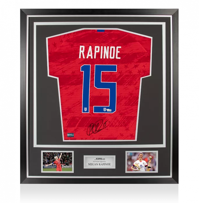 Megan Rapinoe Back Signed USWNT 2019 FIFA Women's World Cup Away Shirt In Classic Frame