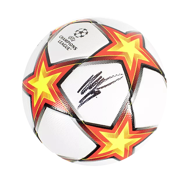 Memphis Depay Signed UEFA Champions League Football In Acrylic Case