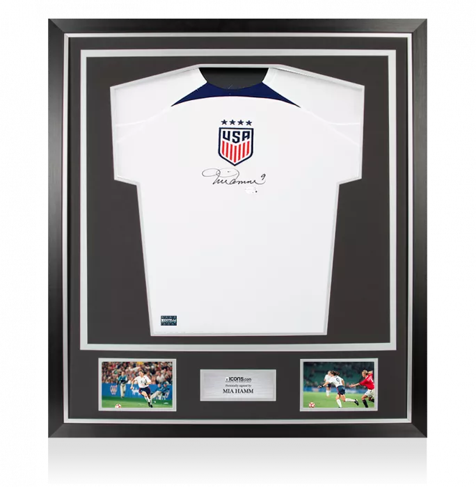 Mia Hamm Front Signed USWNT 2023 Home Shirt In Classic Frame