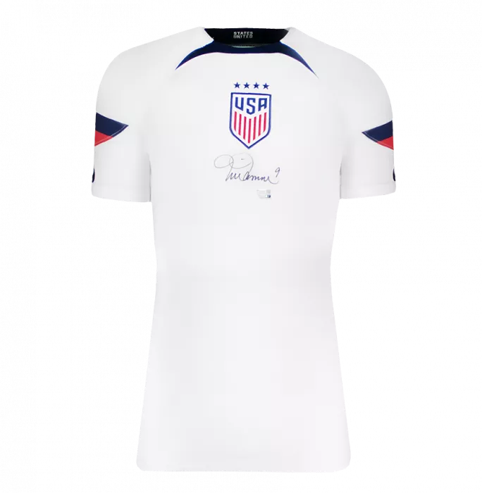 Mia Hamm Front Signed USWNT 2023 Home Shirt In Hero Frame: Option 1