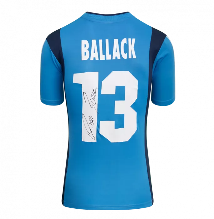 Michael Ballack Back Signed Bayer 04 Leverkusen 2001-03 Away Shirt In Hero Frame: Option 1