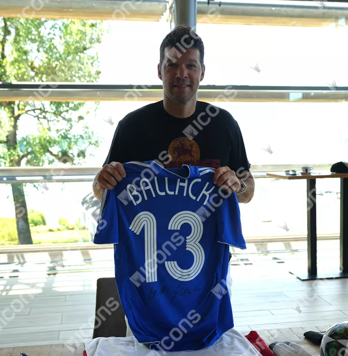 Michael Ballack Back Signed Chelsea 2006-08 Home Shirt In Classic Frame