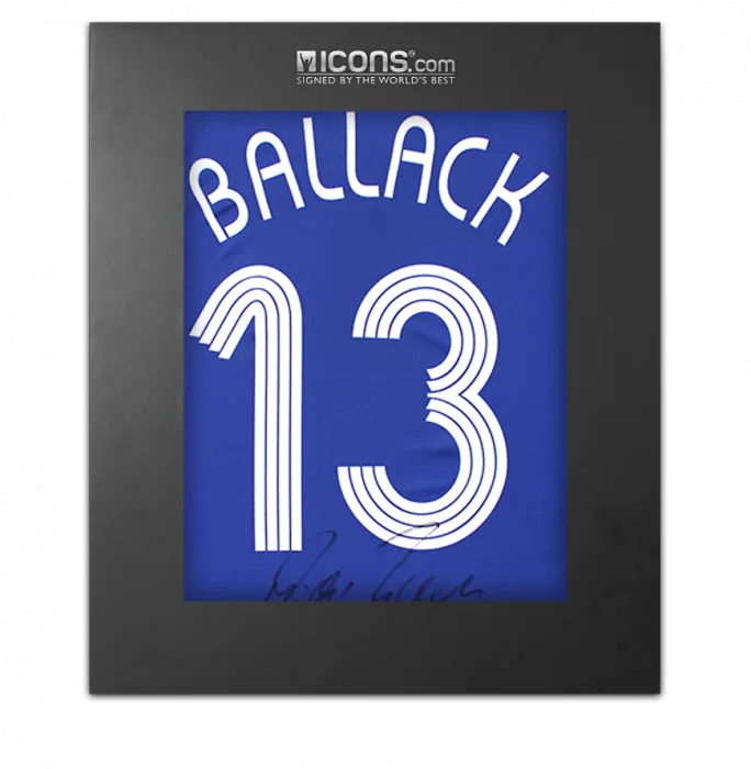 Michael Ballack Back Signed Chelsea 2006-08 Home Shirt In Deluxe Packaging