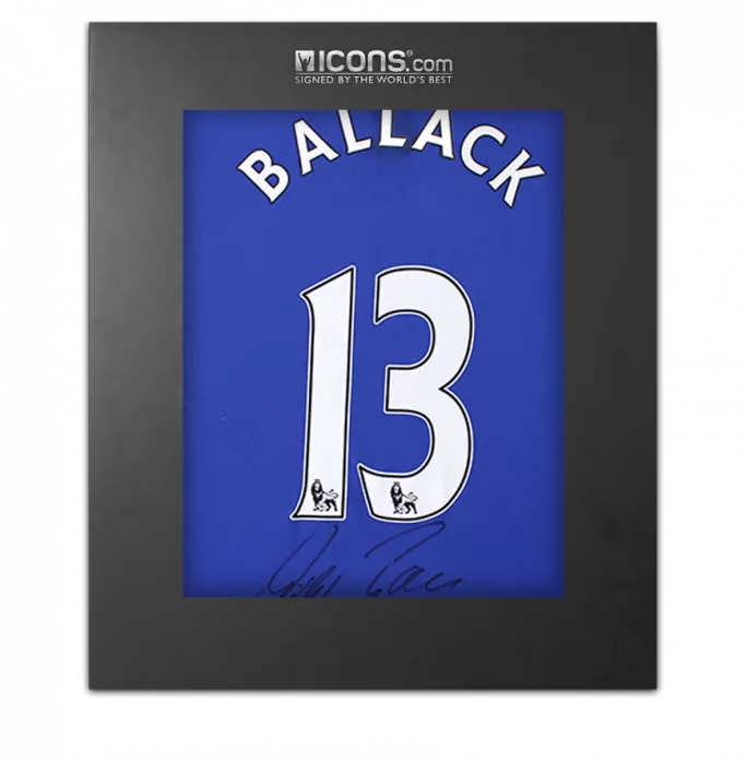 Michael Ballack Back Signed Chelsea 2006-08 Home Shirt In Deluxe Packaging