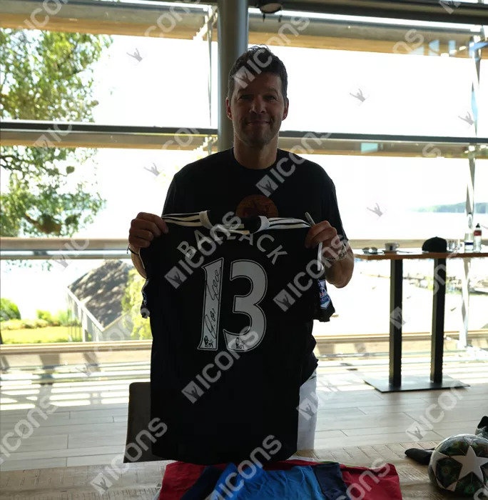 Michael Ballack Back Signed Chelsea 2008-09 Away Shirt In Hero Frame: Option 1