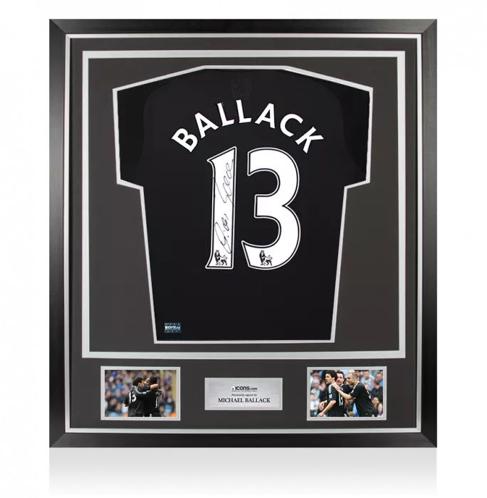 Michael Ballack Back Signed Chelsea 2008-09 Away Shirt In Classic Frame