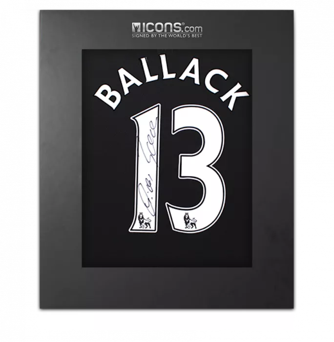 Michael Ballack Back Signed Chelsea 2008-09 Away Shirt In Deluxe Packaging