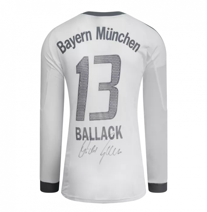 Michael Ballack Back Signed FC Bayern Munich 2002-03 Away Shirt In Hero Frame: Option 1