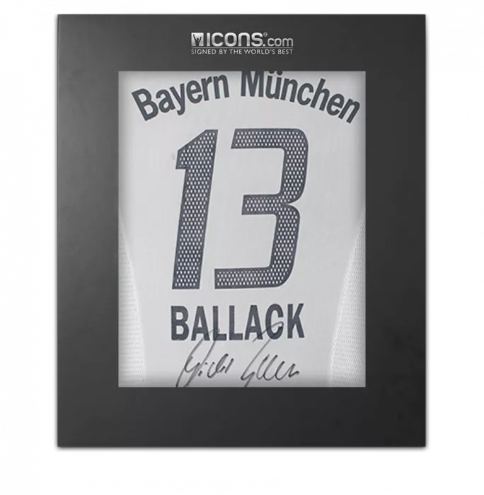 Michael Ballack Back Signed FC Bayern Munich 2002-03 Away Shirt In Deluxe Packaging