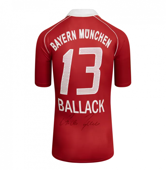Michael Ballack Back Signed FC Bayern Munich 2005-06 Home Shirt In Deluxe Packaging