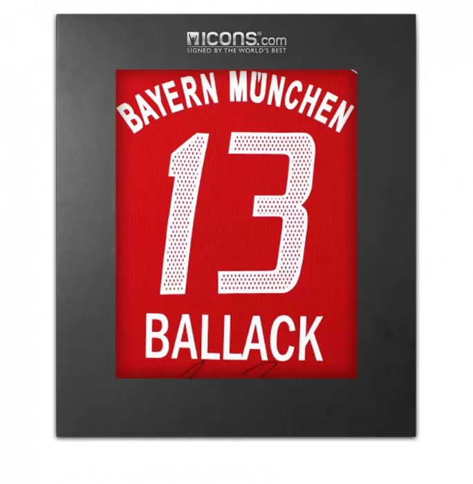 Michael Ballack Back Signed FC Bayern Munich 2005-06 Home Shirt In Deluxe Packaging