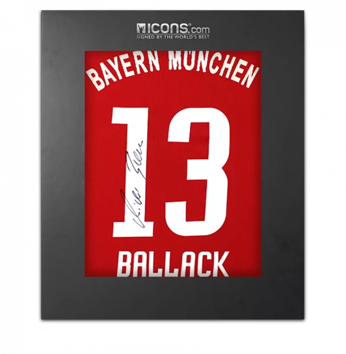 Michael Ballack Back Signed FC Bayern Munich 2006-07 Home Shirt In Deluxe Packaging