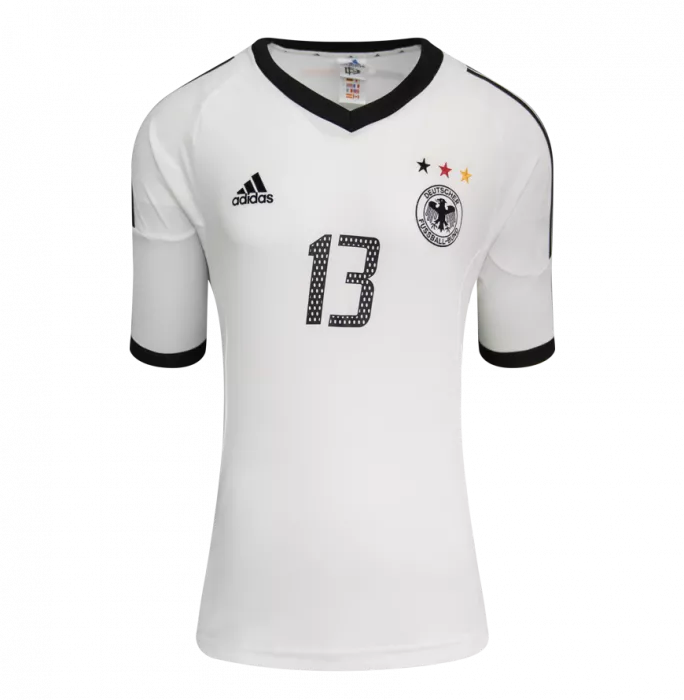 Michael Ballack Back Signed Germany 2002-04 Home Shirt - Capitano Inscription In Classic Frame