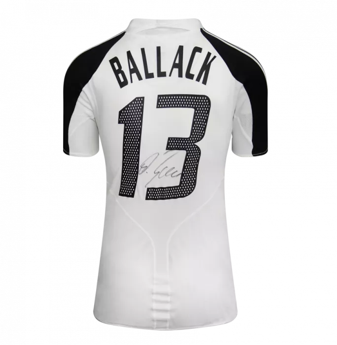 Michael Ballack Back Signed Germany 2004-05 Home Shirt In Hero Frame: Option 1