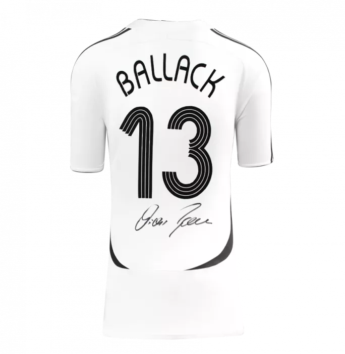 Michael Ballack Back Signed Germany 2005-07 Home Shirt In Hero Frame: Option 1