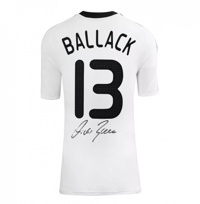 Michael Ballack Back Signed Germany 2008-09 Home Shirt In Classic Frame