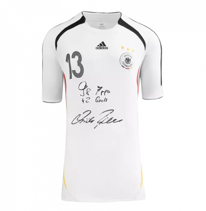 Michael Ballack Front Signed Germany 2005-07 Home Shirt - 98 Apps 42 Goals Inscription In Hero Frame: Option 1