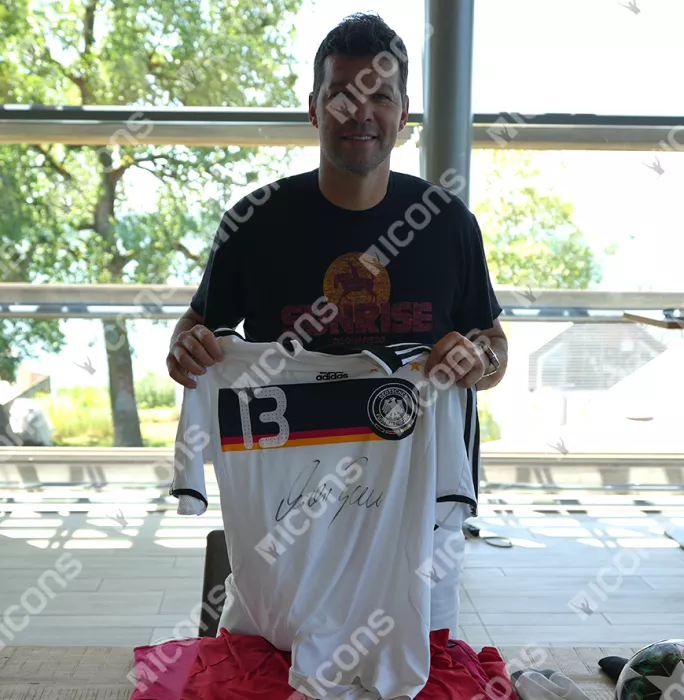 Michael Ballack Front Signed Germany 2008-09 Home Shirt In Classic Frame