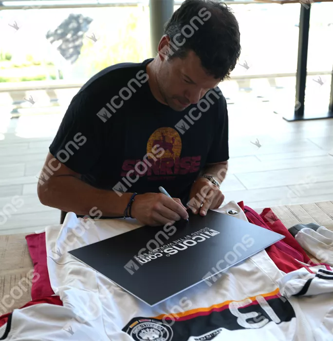 Michael Ballack Front Signed Germany 2008-09 Home Shirt In Hero Frame: Option 1