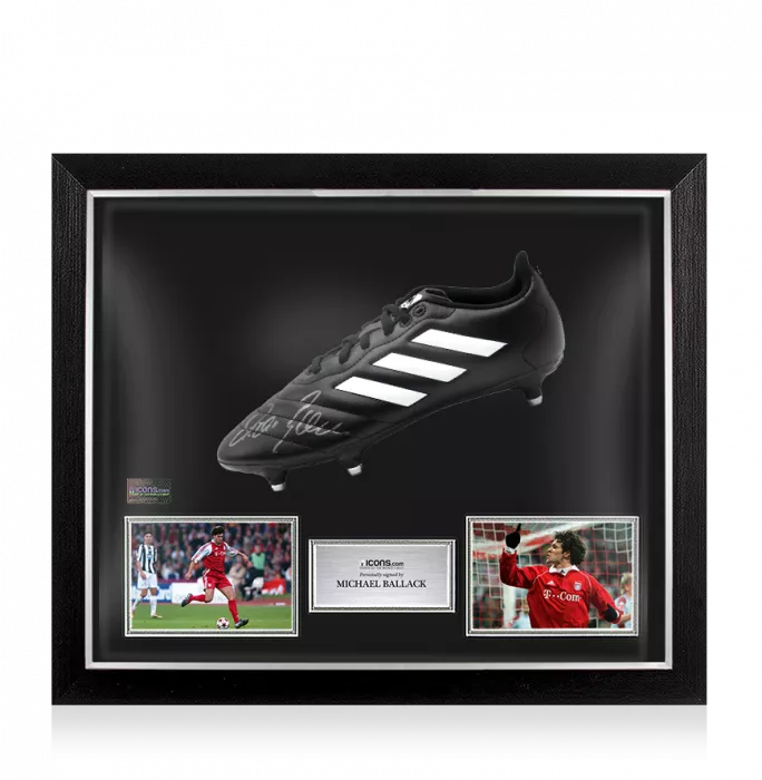 Michael Ballack Signed Adidas Boot In Bubble Frame: Option 1