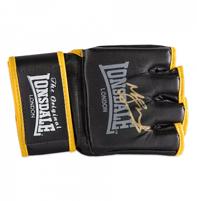 Michael Bisping Signed Black And Yellow Lonsdale UFC Glove