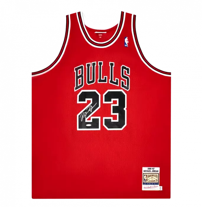 Michael Jordan Signed Chicago Bulls 1986-87 Jersey: Mitchell & Ness Edition