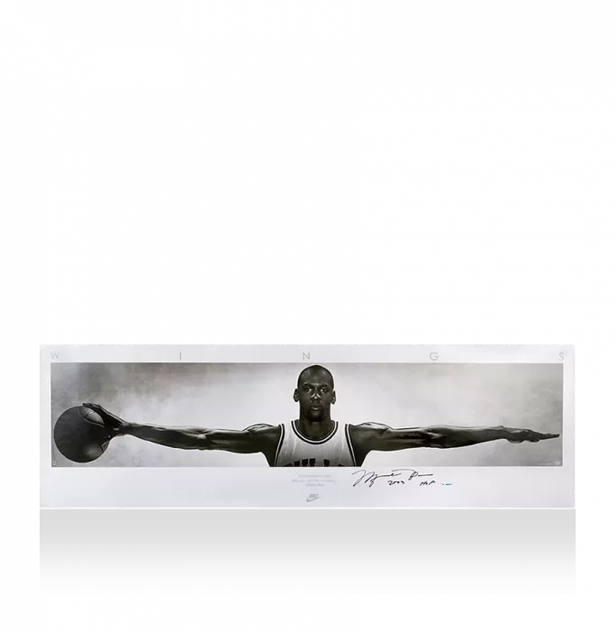 Michael Jordan Signed Wings Print: 2009 Hall Of Fame Edition