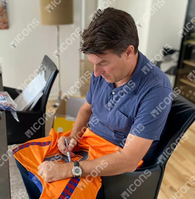 Michael Laudrup Back Signed FC Barcelona 1992 Away Shirt In Hero Frame: Option 1