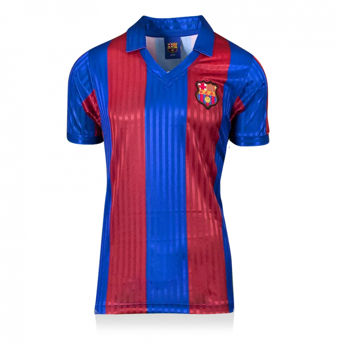 Michael Laudrup Back Signed FC Barcelona 1992 Home Shirt In Classic Frame