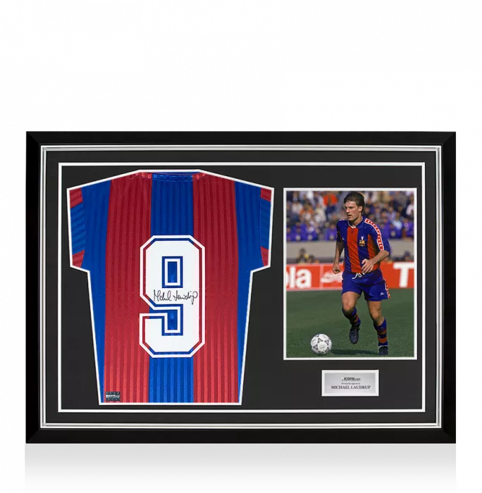 Michael Laudrup Back Signed FC Barcelona 1992 Home Shirt In Hero Frame: Option 1