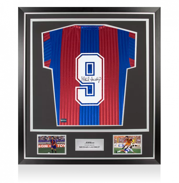 Michael Laudrup Back Signed FC Barcelona 1992 Home Shirt In Classic Frame