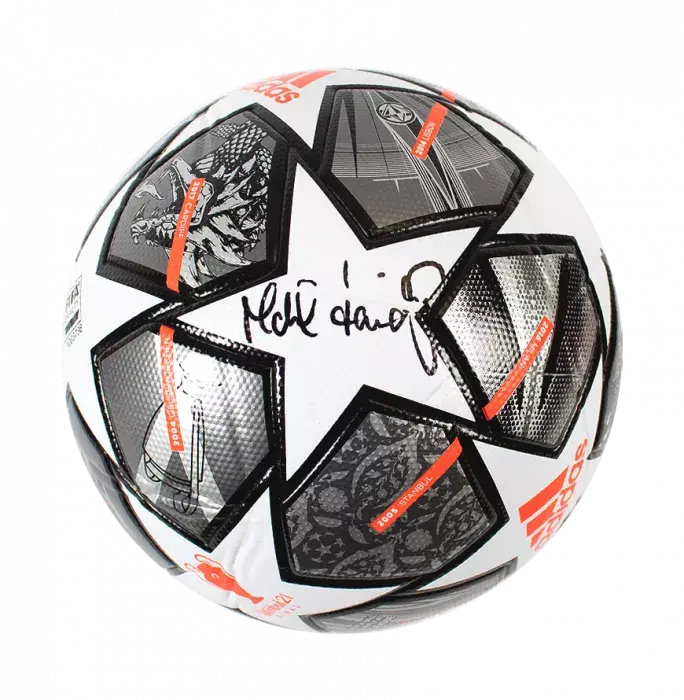 Michael Laudrup Signed UEFA Champions League Football In Acrylic Case