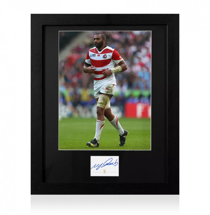 Michael Leitch Signed Rugby World Cup 2015 Card And Japan Photo Frame