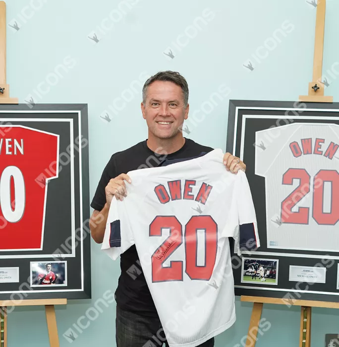 Michael Owen Back Signed England 1998 Home Shirt In Deluxe Packaging