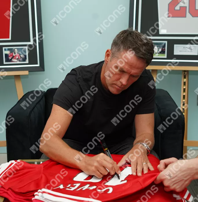 Michael Owen Back Signed Liverpool 1996 Home Shirt In Deluxe Packaging