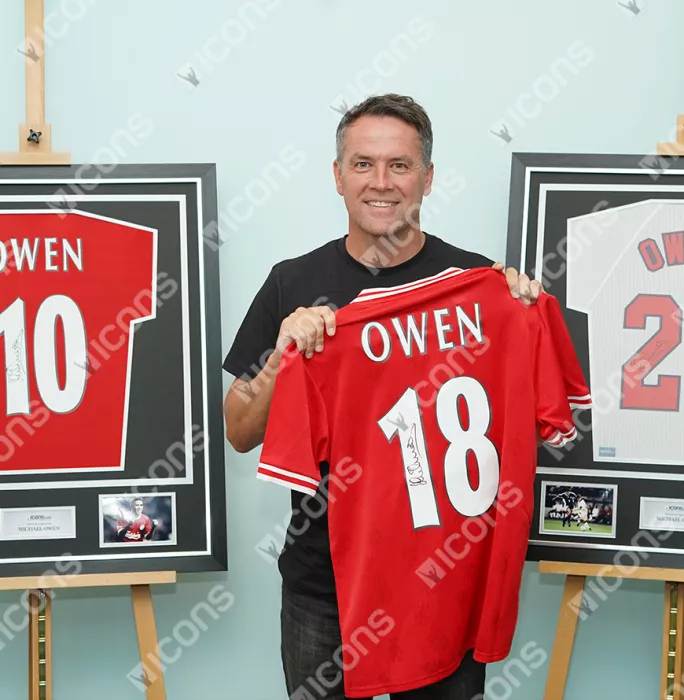 Michael Owen Back Signed Liverpool 1996 Home Shirt In Deluxe Packaging